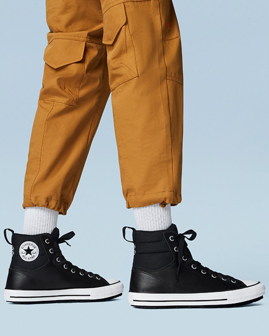 Botas de Inverno Converse Chuck Taylor All Star Berkshire Cano Alto Masculino Pretas Branco Pretas | PT C0T8P43